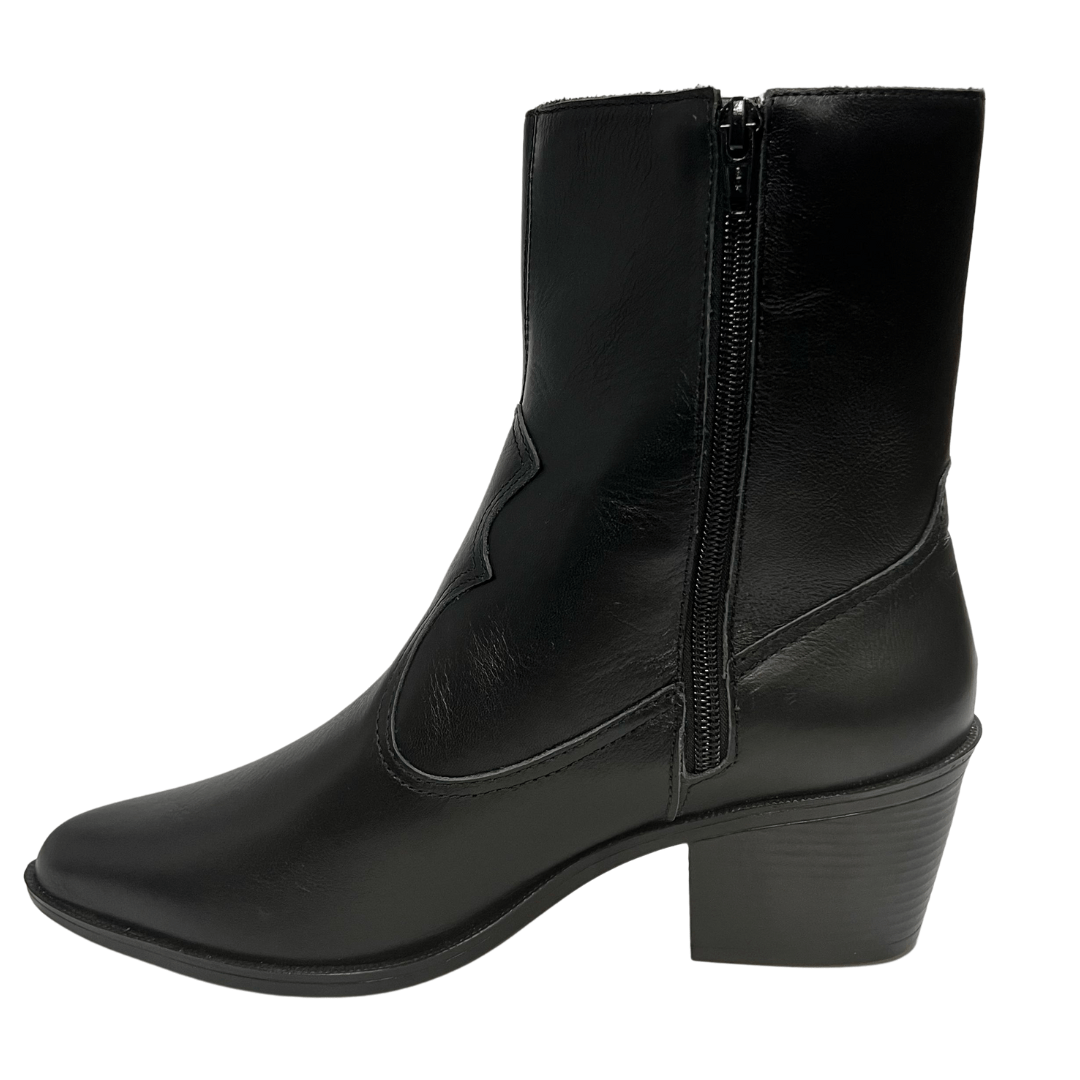 Bota Berti Maria Feminina 2 Em Um Preta  Couro Preto 5