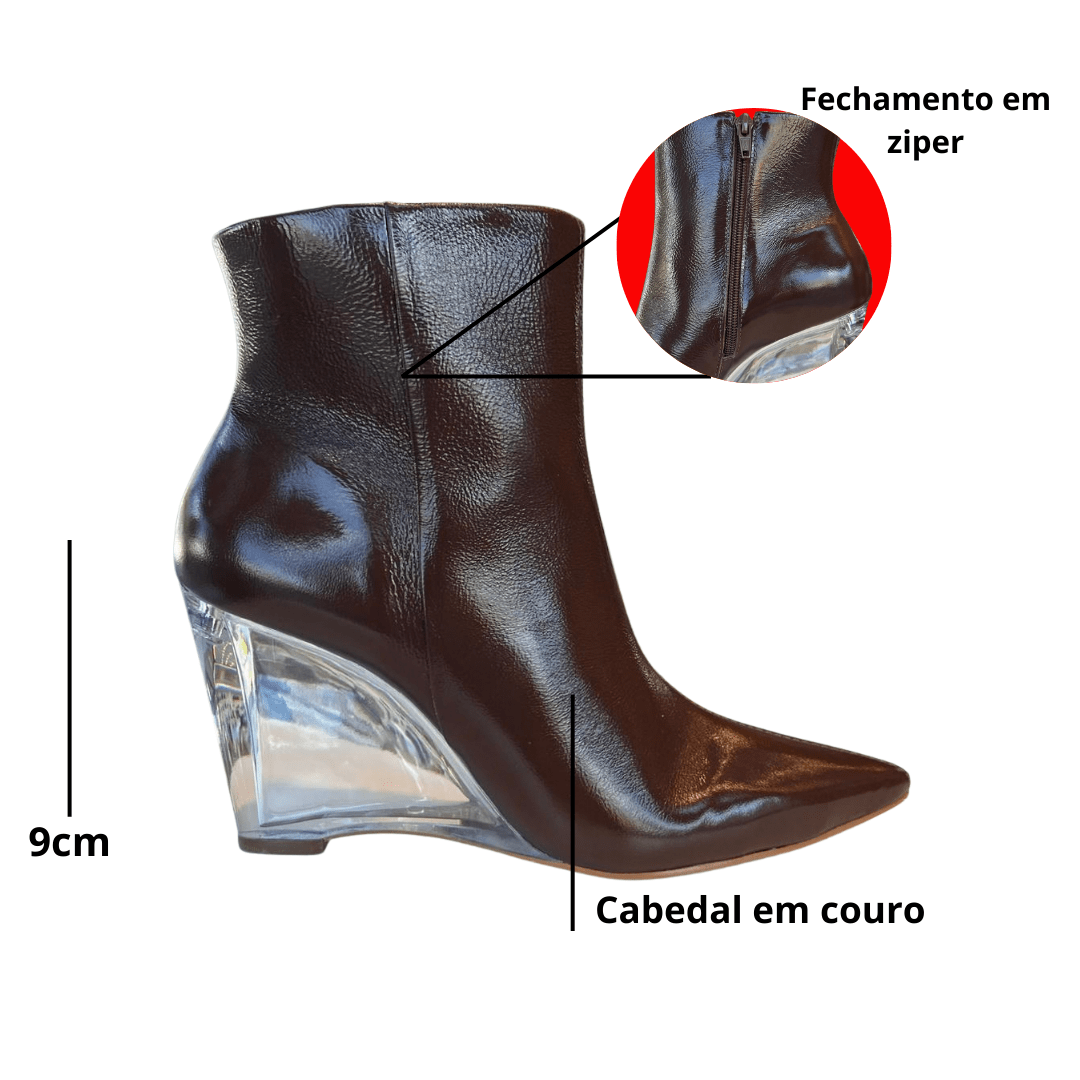 Bota Berti Maria Feminina Cano Baixo Java Couro Marrom 2