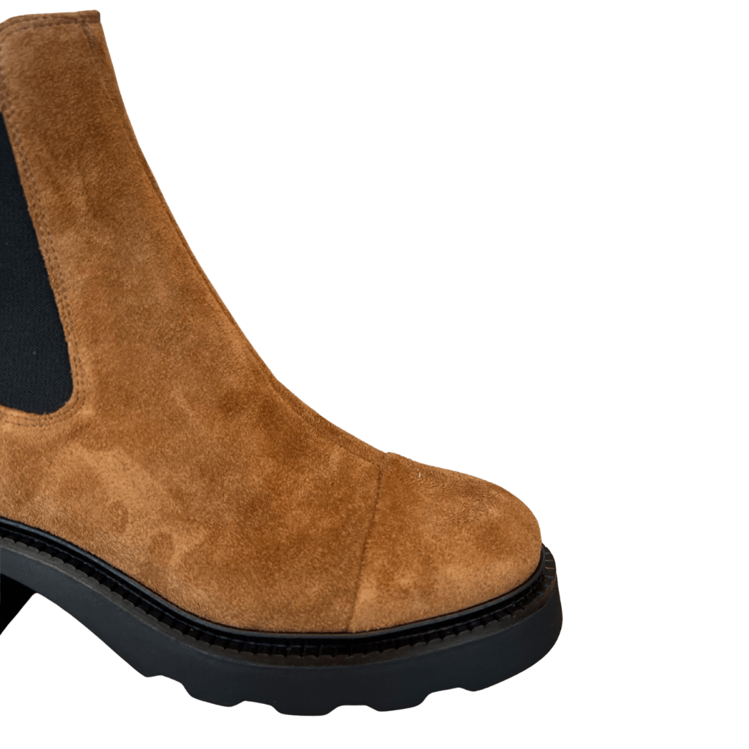 Bota Carrano Feminina Cano Curto Saddle Couro Camurça Bege 4