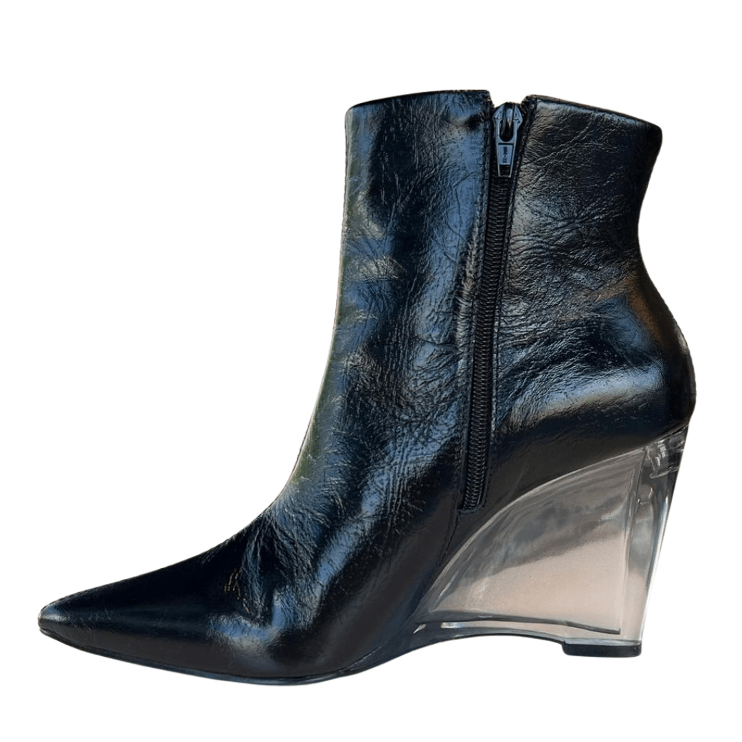 Bota Berti Maria Feminina Cano Baixo Preta Couro Preto 6