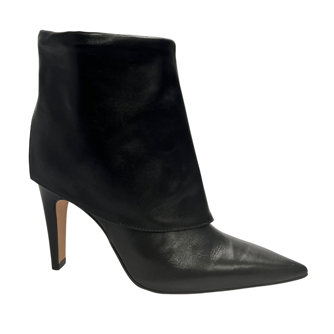 Bota Carrano Feminina Capa Bico Fino Preta Couro