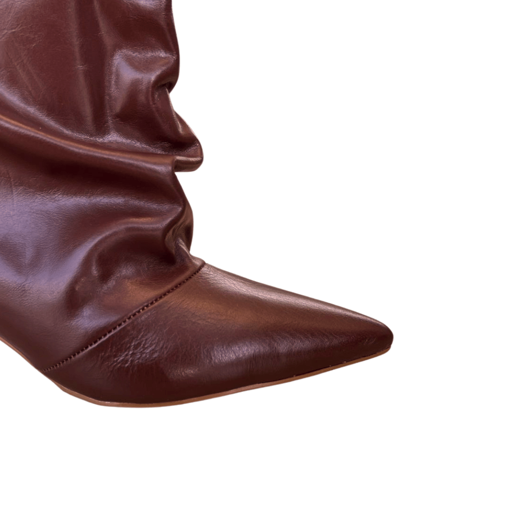 Bota Cecconello Feminina Slouchy Cognac Couro Marrom 3