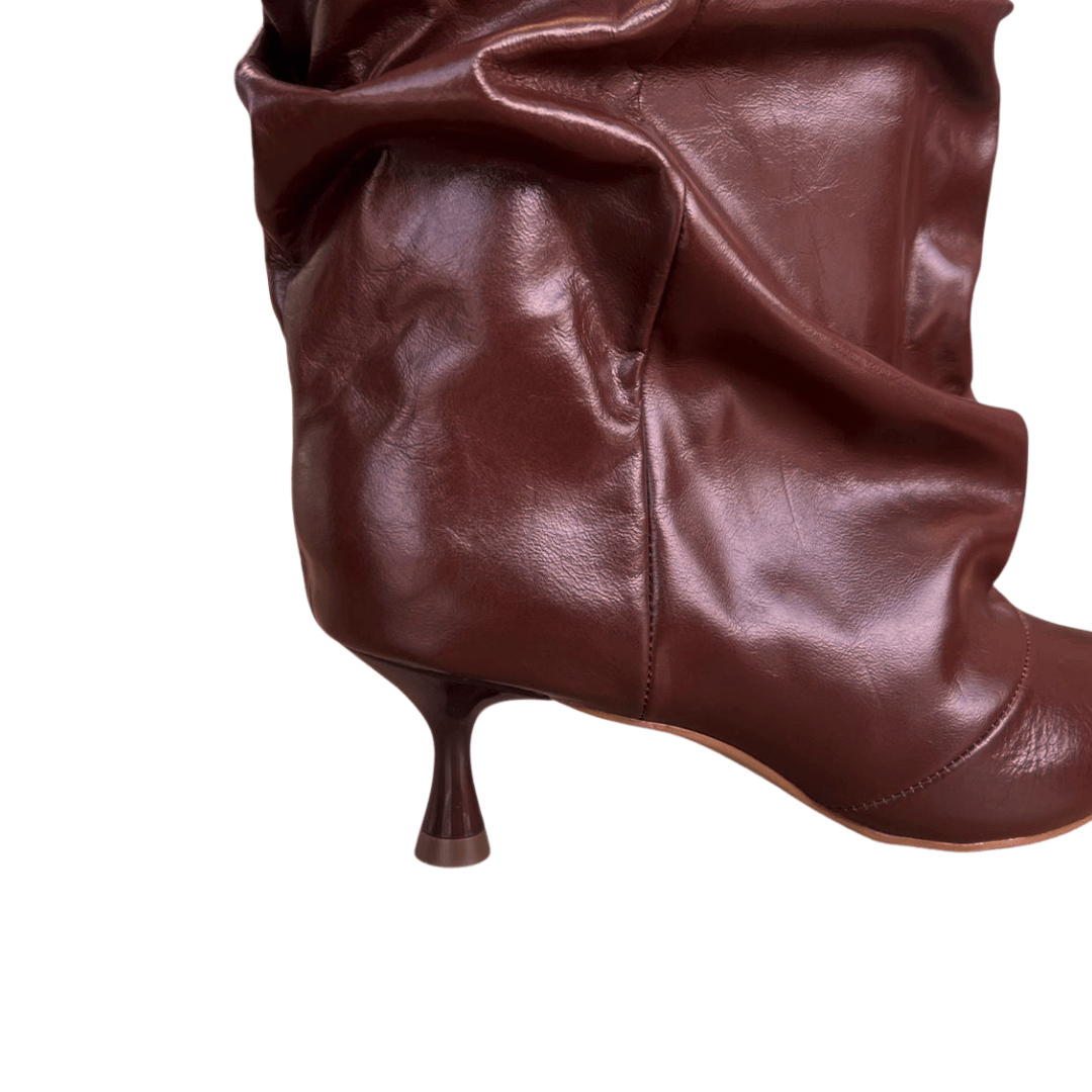 Bota Cecconello Feminina Slouchy Cognac Couro Marrom 4