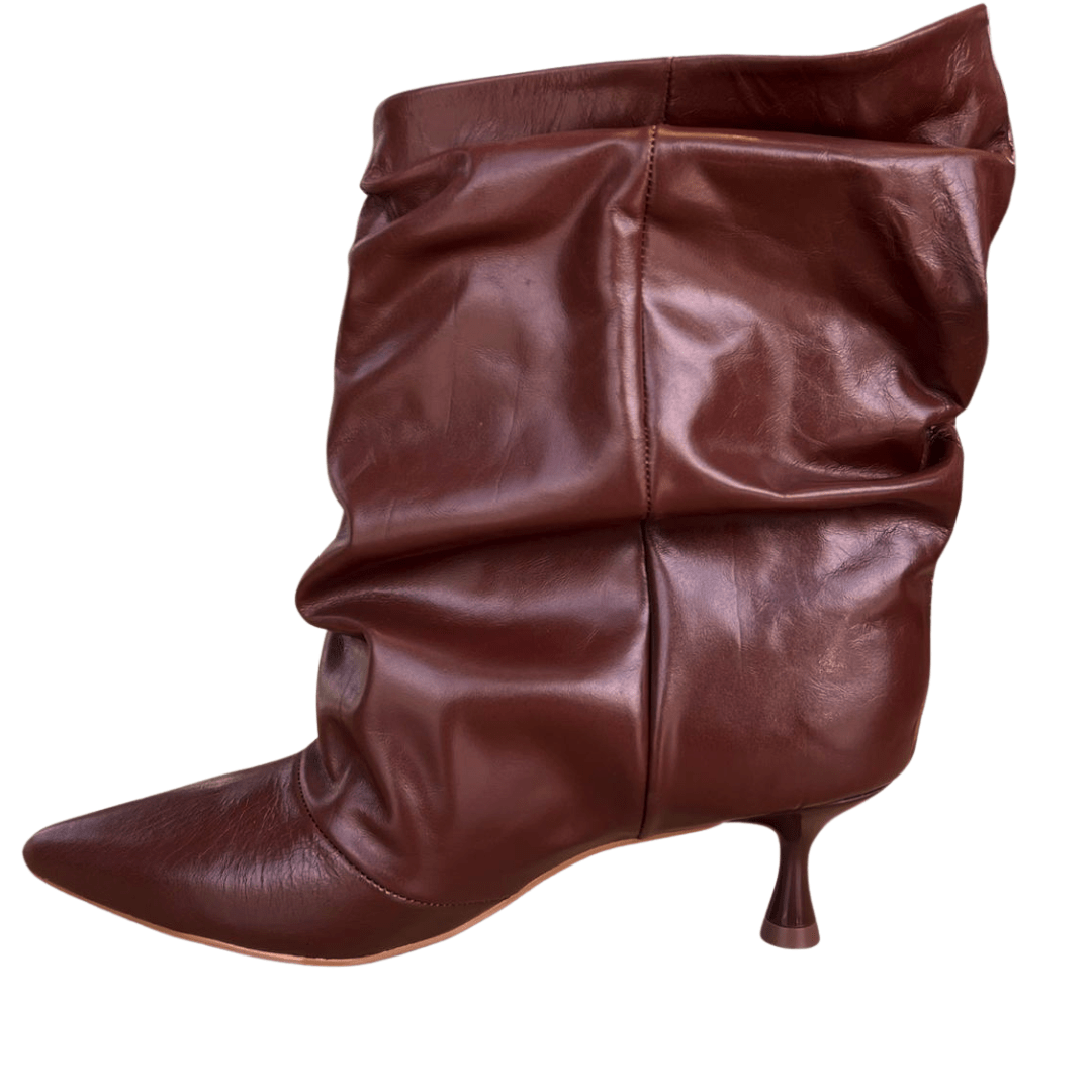 Bota Cecconello Feminina Slouchy Cognac Couro Marrom 5