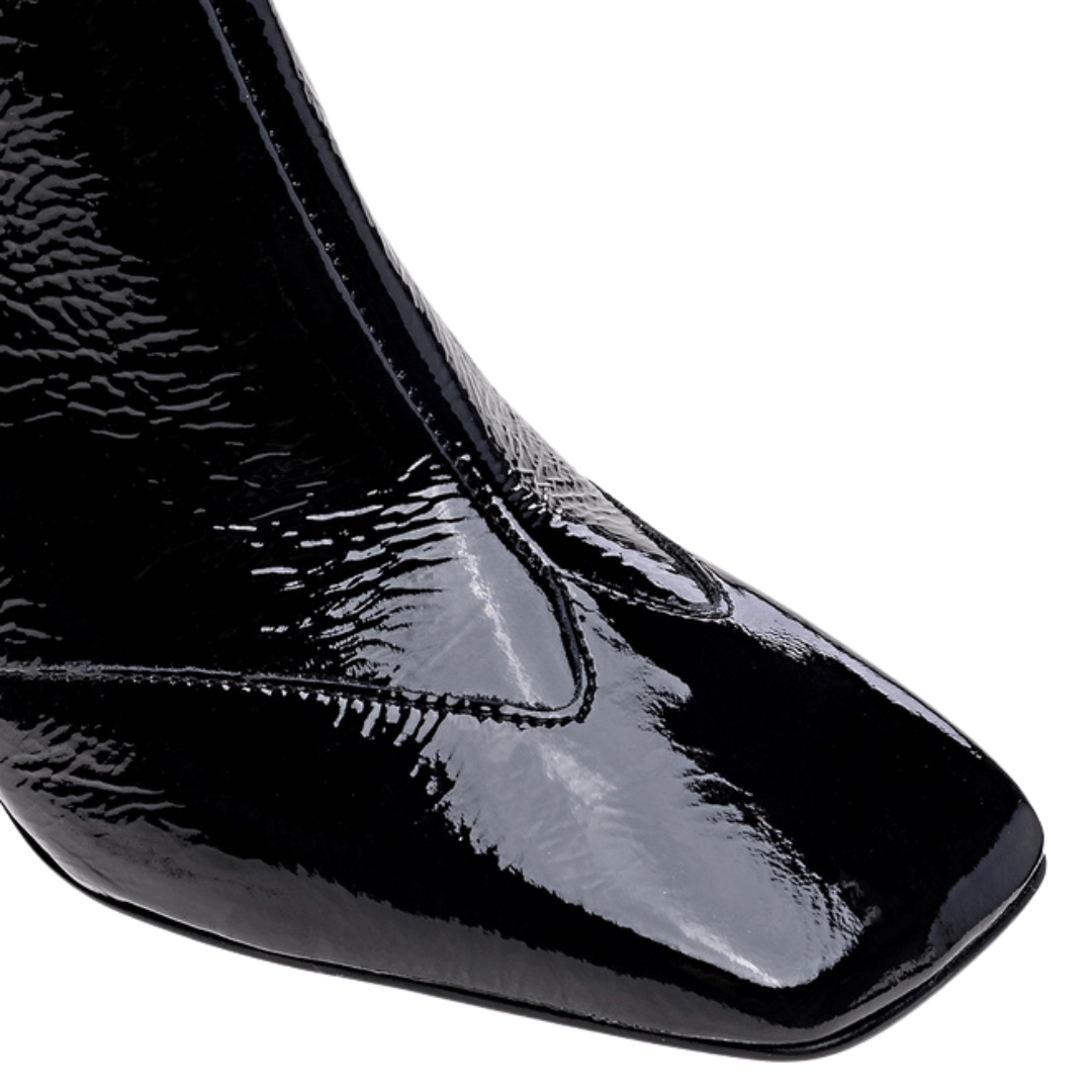 Bota Carrano Feminina Preta Cano Curto Couro Verniz Preto 3