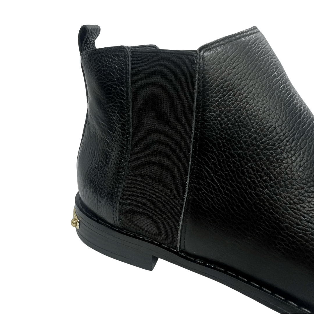 Bota Jorge Bischoff Feminina Cano Baixo Preto Couro Preto 2