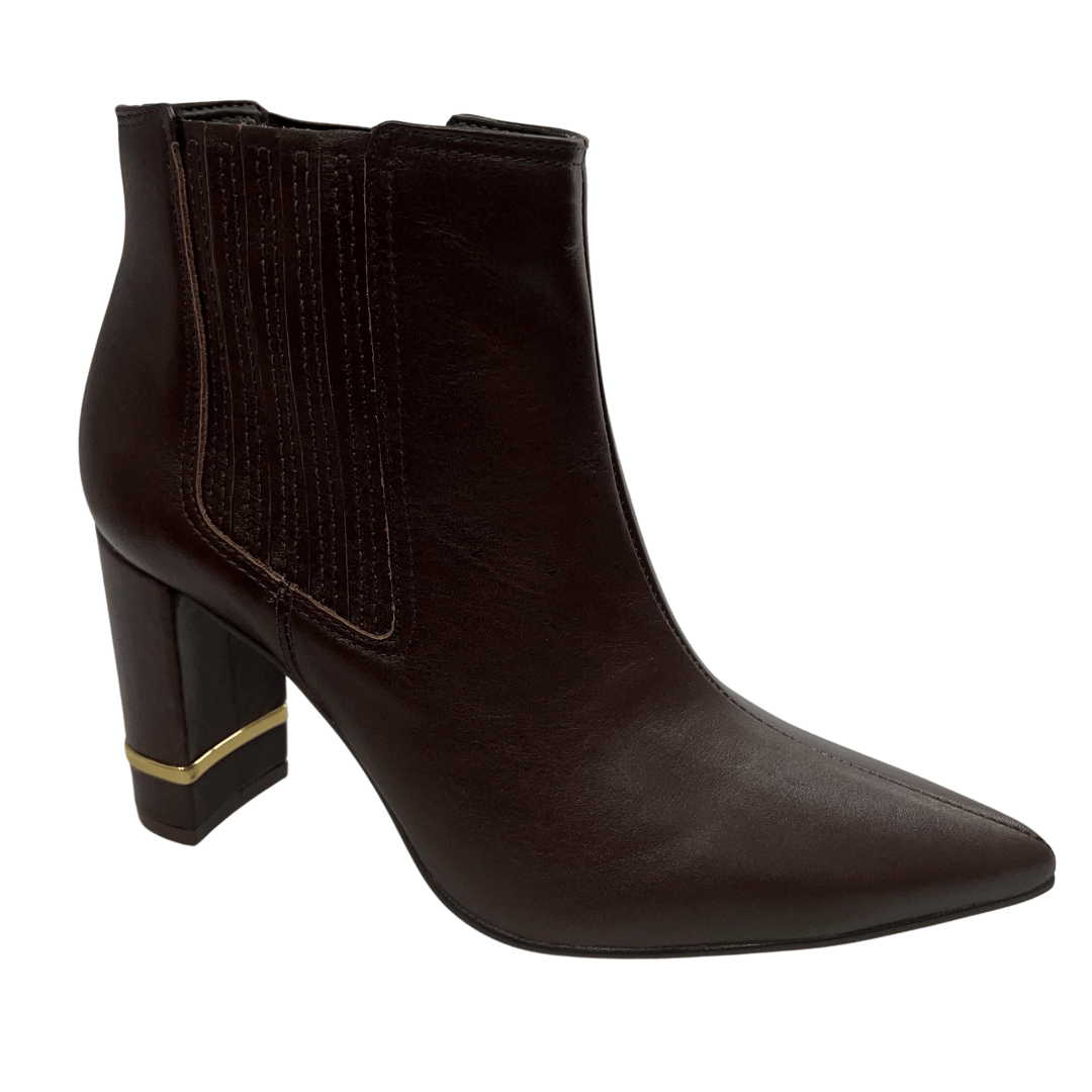 Bota Jorge Bischoff Feminina Salto Alto Marrom Couro Marrom 2