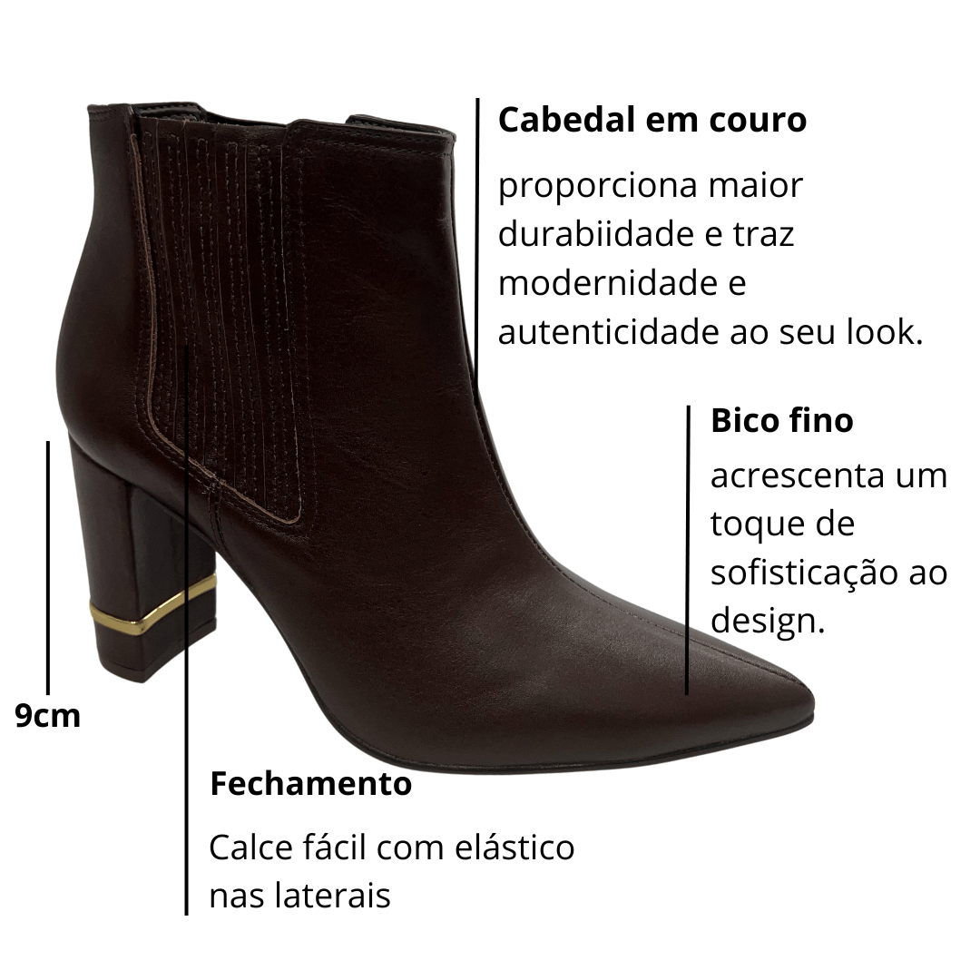 Bota Jorge Bischoff Feminina Salto Alto Marrom Couro Marrom 3