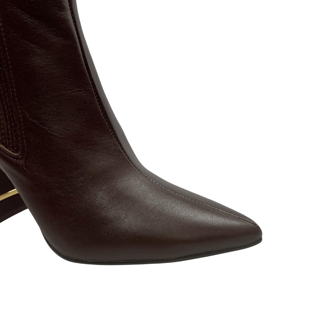 Bota Jorge Bischoff Feminina Salto Alto Marrom Couro Marrom 4