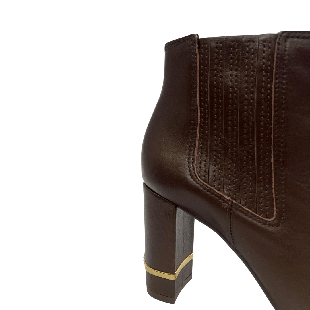 Bota Jorge Bischoff Feminina Salto Alto Marrom Couro Marrom 5