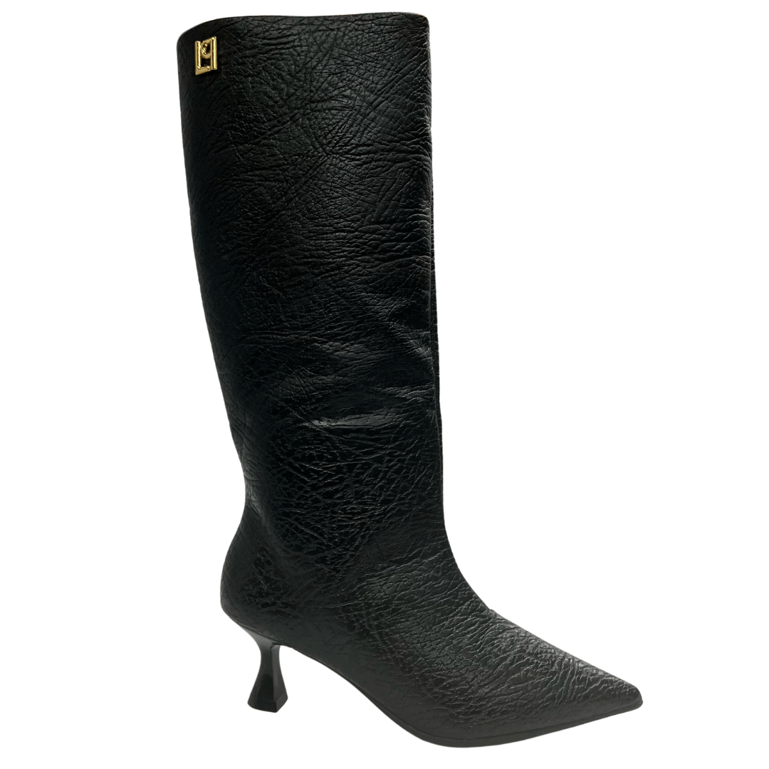 Bota Lança Perfume Feminina Cano Longo Preto Couro