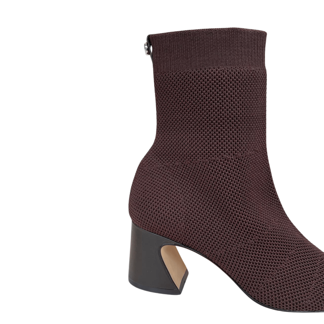 Bota Carrano Feminina Cano Curto Knit Dark Brown Marrom 5