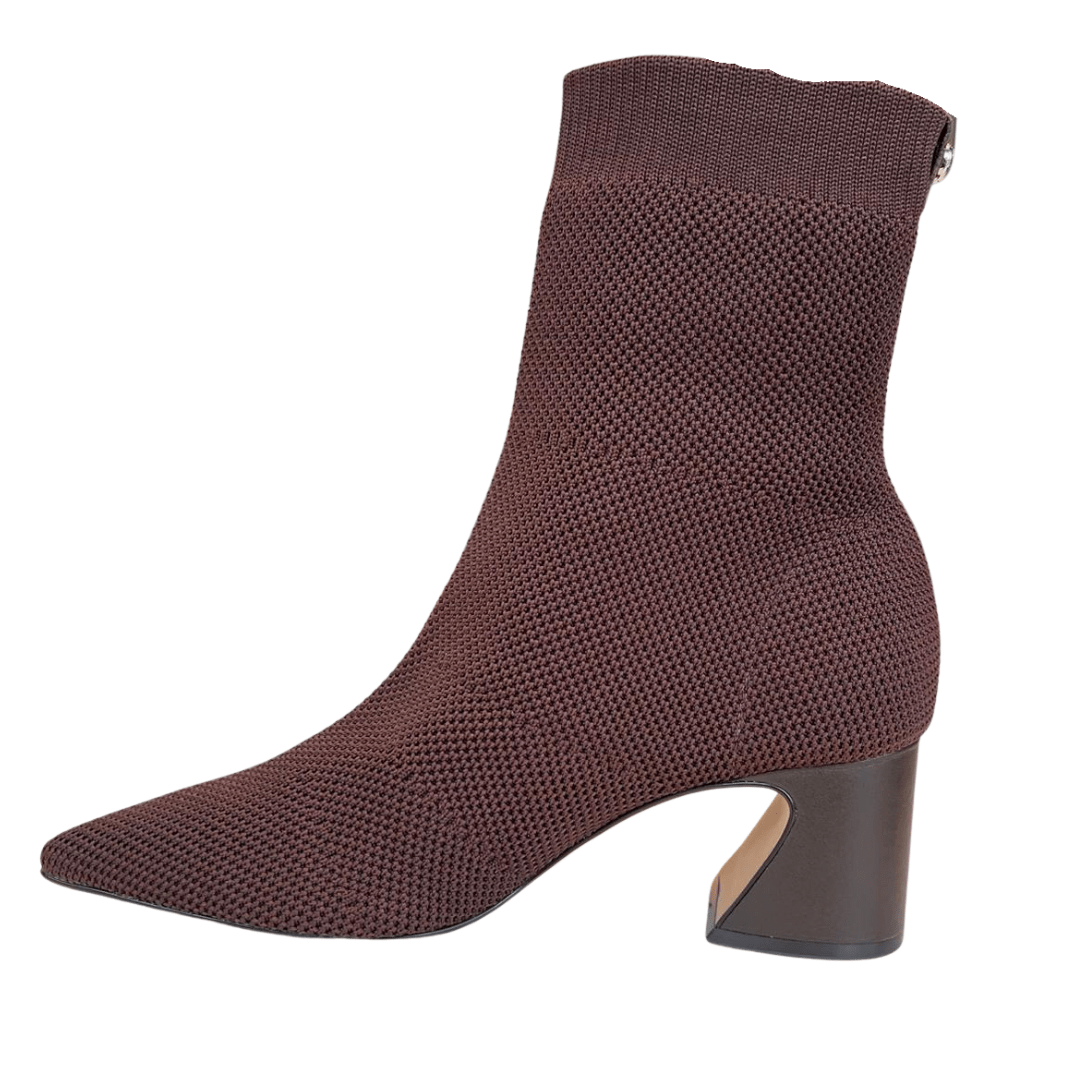Bota Carrano Feminina Cano Curto Knit Dark Brown Marrom 6