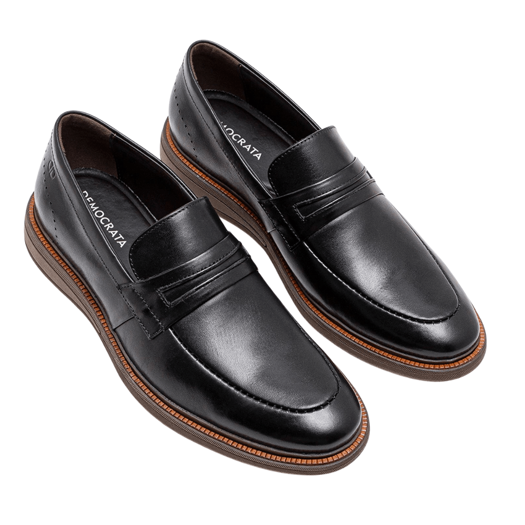 Loafer Democrata Masculino Metropolitan Bay Preto Preto 2