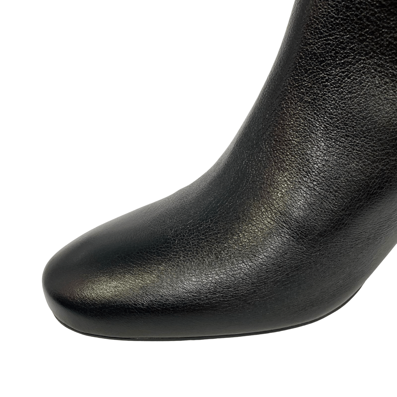 Bota Luz da Lua Preta Salto Bloco Couro Preto 2