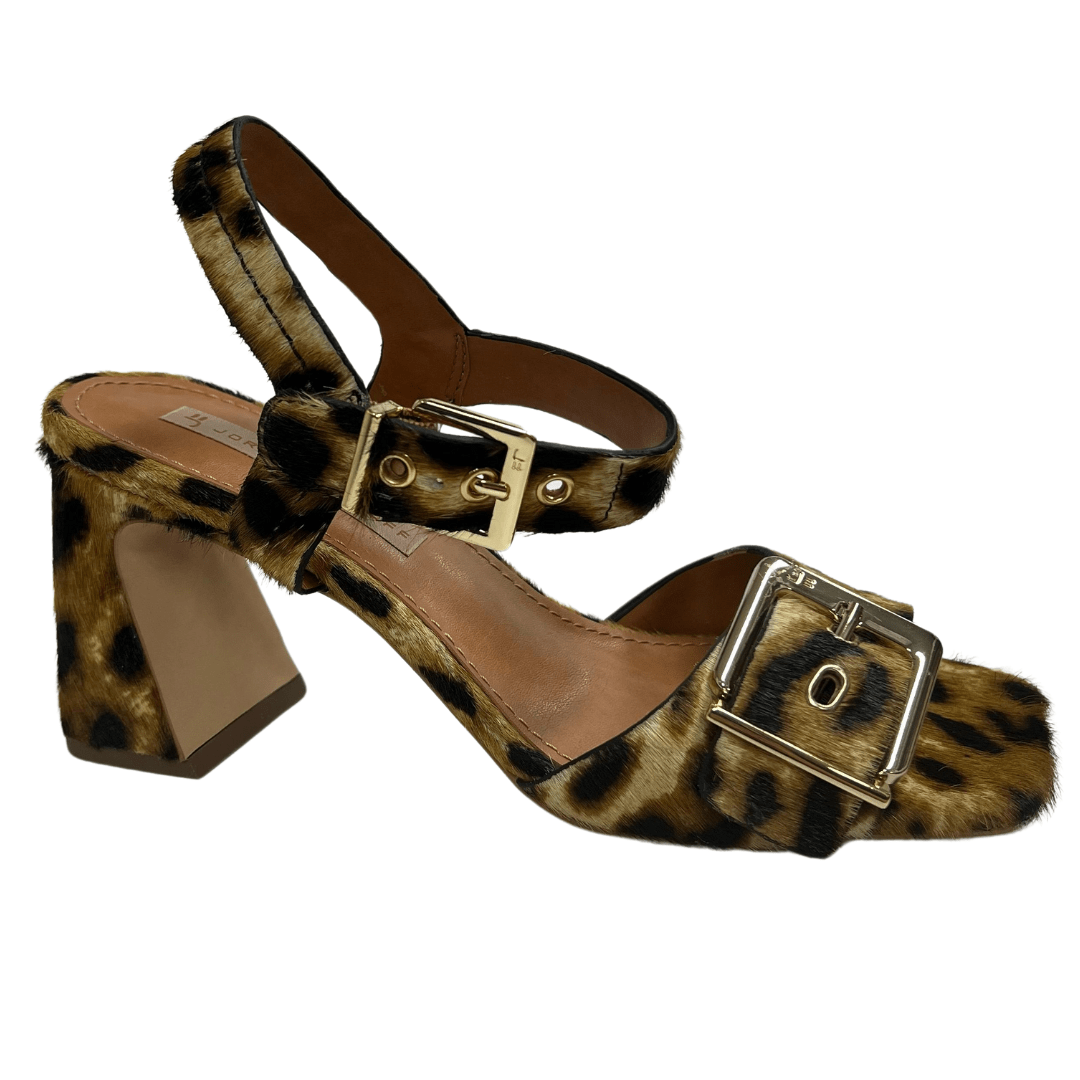 Sandála Jorge Bischoff Feminina Onça Animal Print Couro
