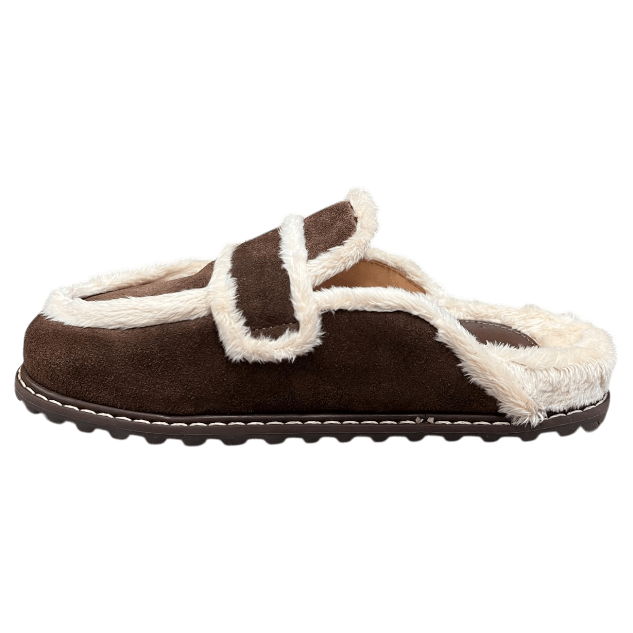 Mule Luiza Barcelos Feminino Pelo Coffee Natural Couro Camurça Marrom 3
