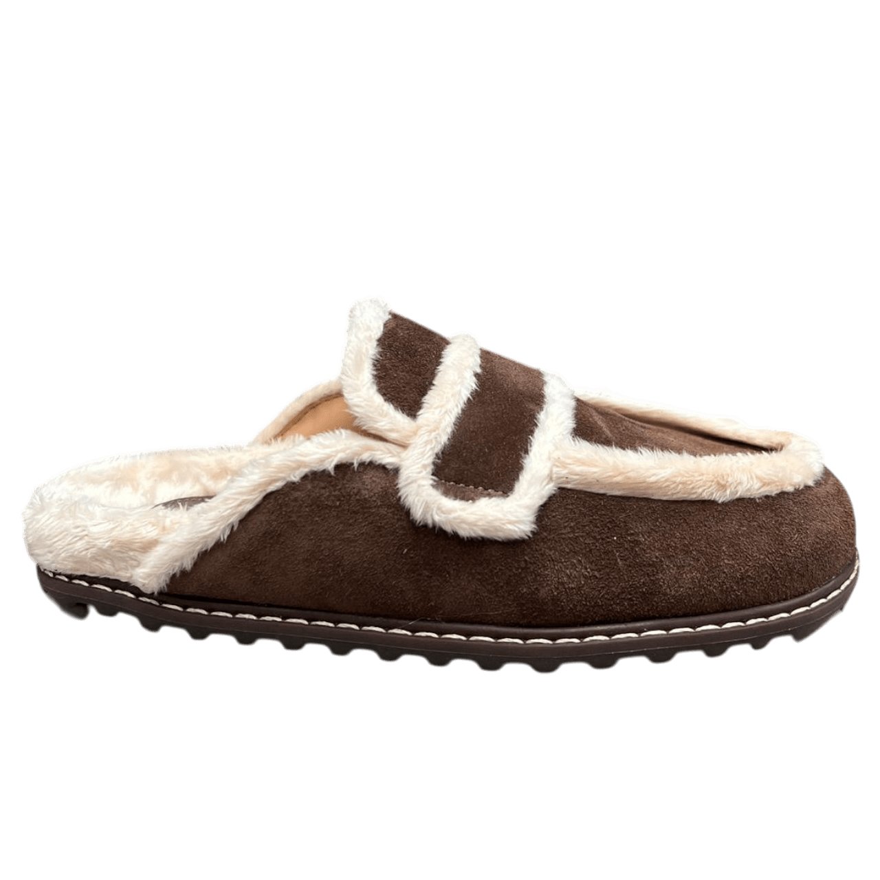 Mule Luiza Barcelos Feminino Pelo Coffee Natural Couro Camurça