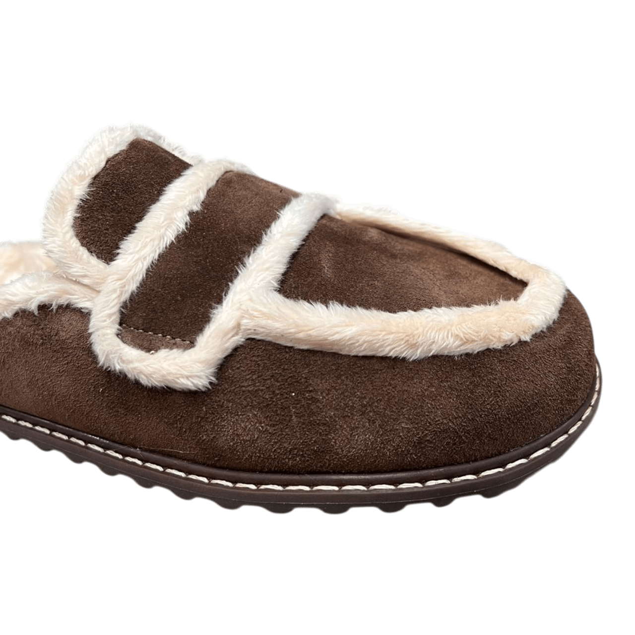 Mule Luiza Barcelos Feminino Pelo Coffee Natural Couro Camurça Marrom 2