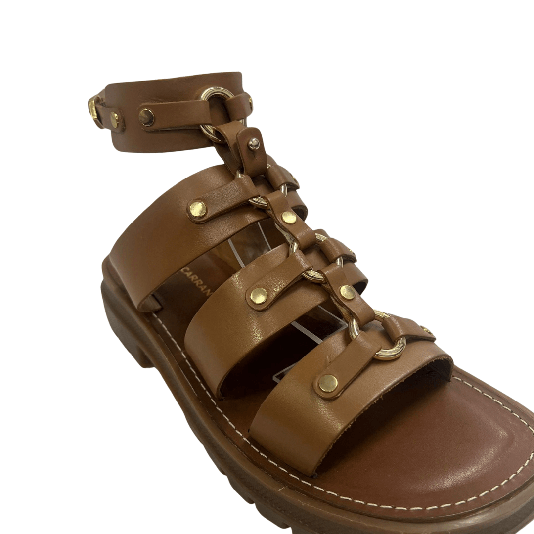 Sandália Carrano Feminina Gladiadora Camel Couro Marrom 4