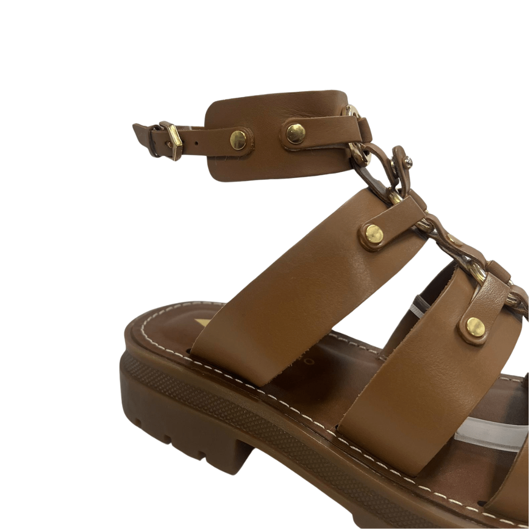 Sandália Carrano Feminina Gladiadora Camel Couro Marrom 5