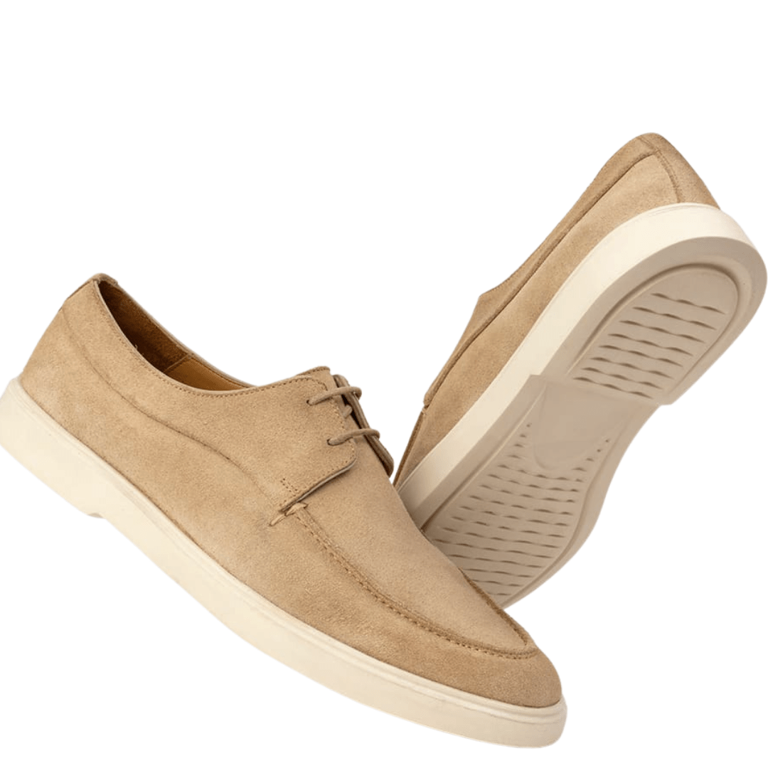 Sapato Viccini Masculino Tortilha Couro Camurça Bege 3