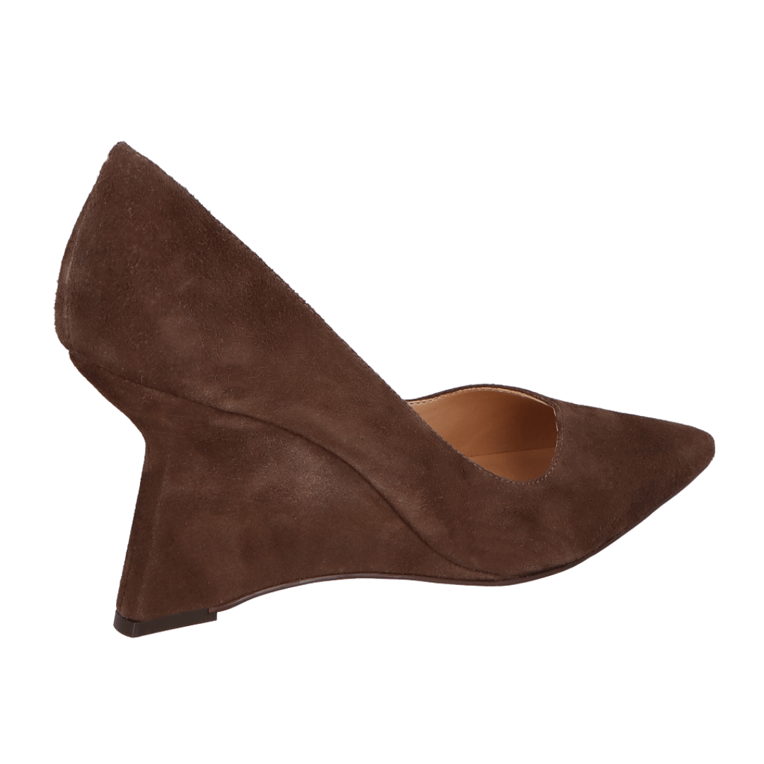 Scarpin Luiza Barcelos Feminino Salto Anabela Coffee Couro Camurça Marrom 4