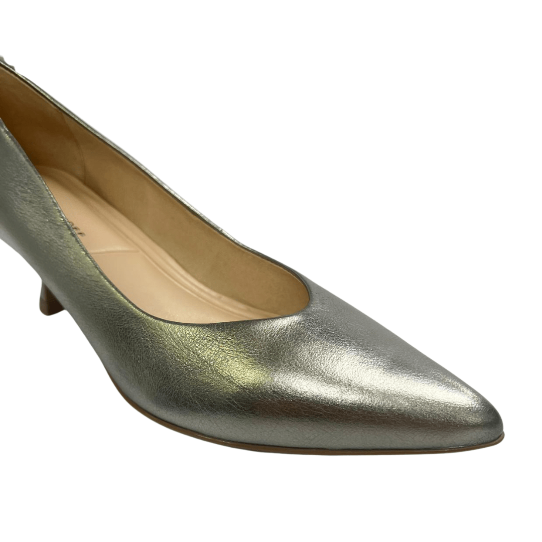 Scarpin Jorge Bischoff Feminino Prata Salto Baixo Couro Prata 4