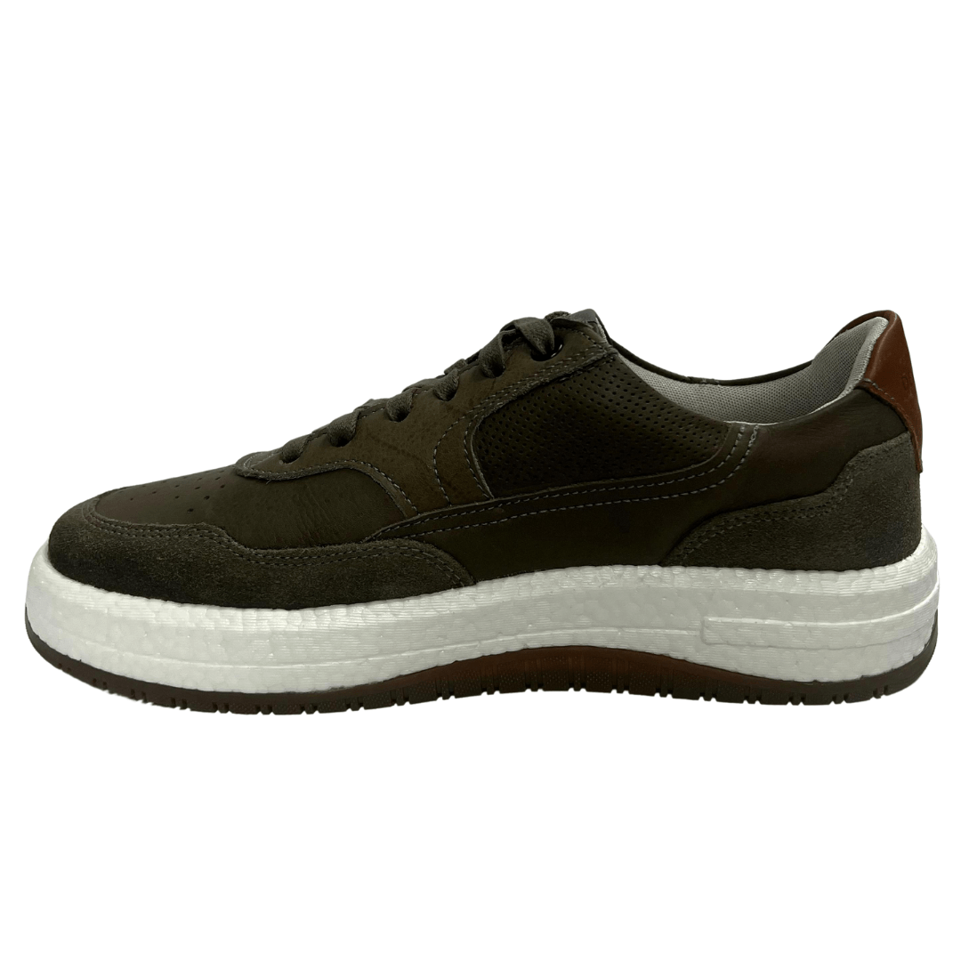 Sapatênis Democrata Masculino Denim Drake Grafite Pulse Couro Marrom 4