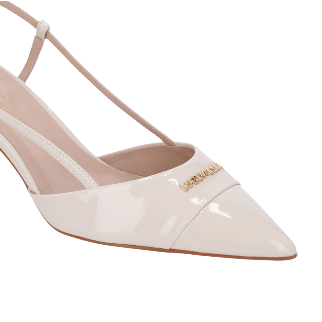 Slingback Luz da Lua Feminino Verona Panna Couro Branco 3