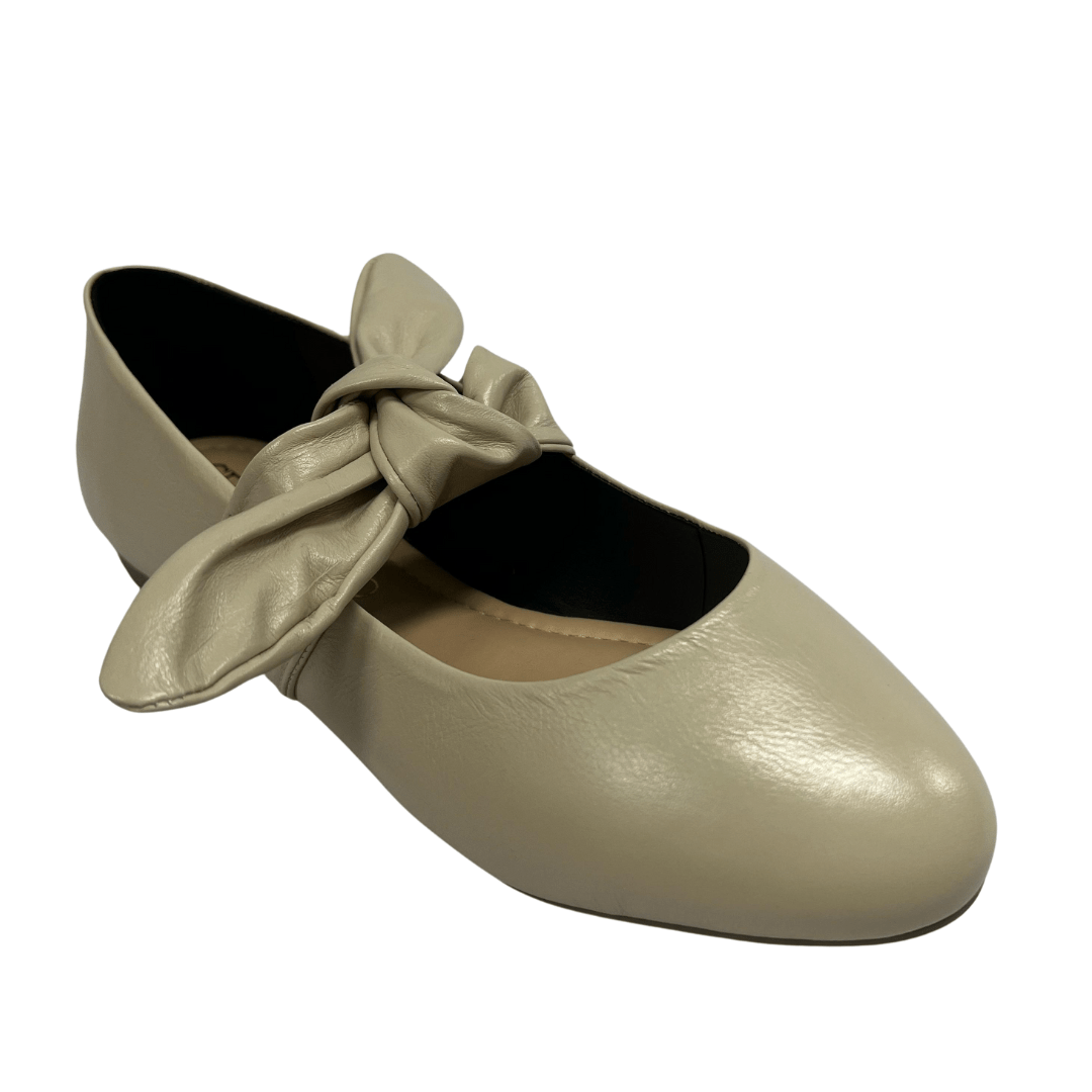Sapatiha Cecconello Feminino Laço Off White Couro Bege 3