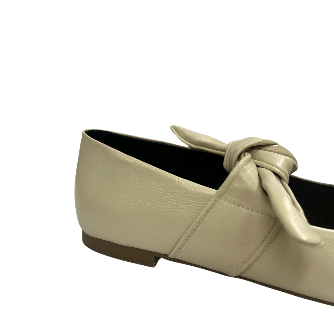 Sapatiha Cecconello Feminino Laço Off White Couro Bege 4