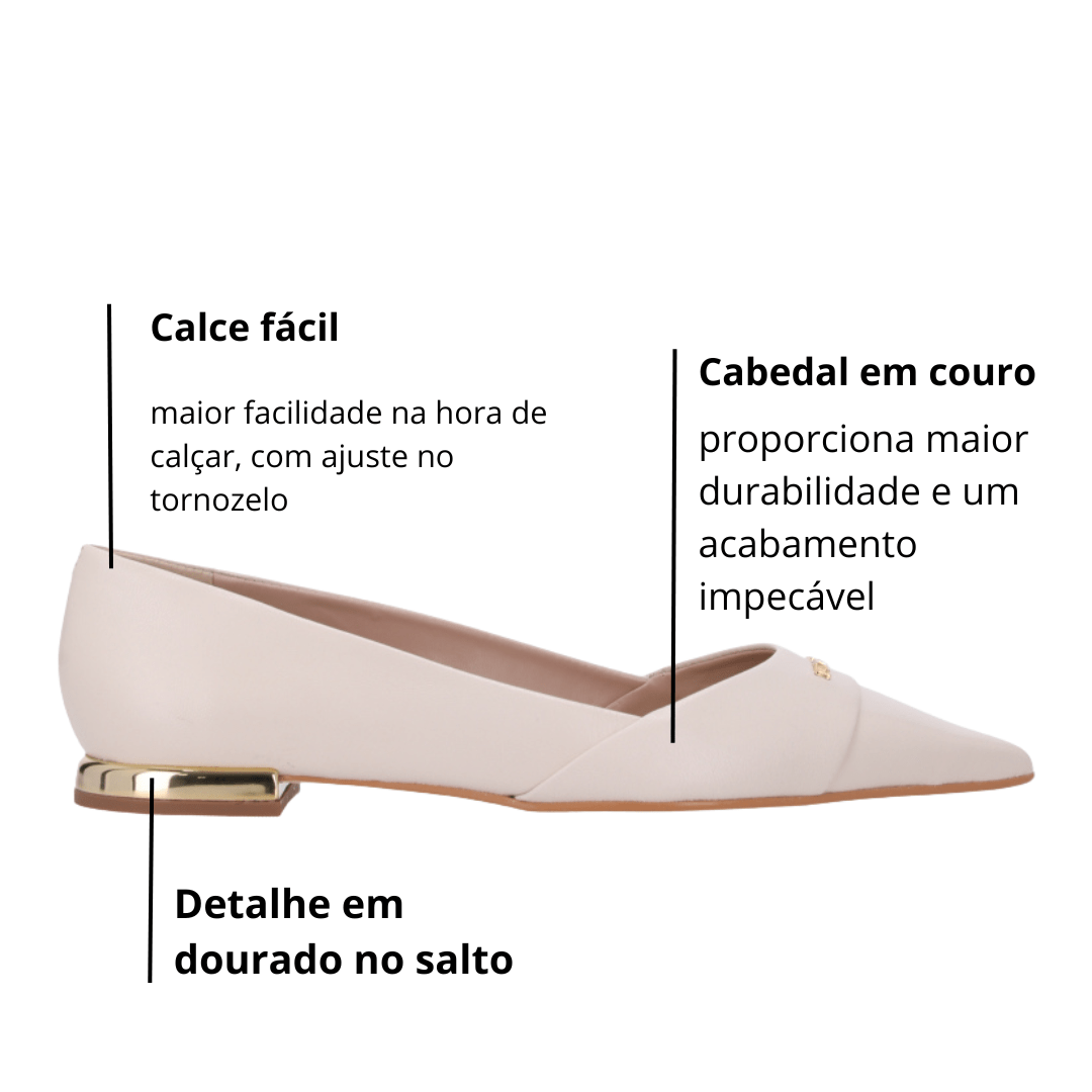 Sapatilha Luz da Lua feminina Panna Couro Off White 2