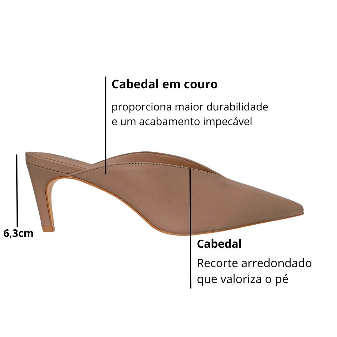 Tamanco Carrano Feminino Salto Fino Mocha Couro Marrom 2
