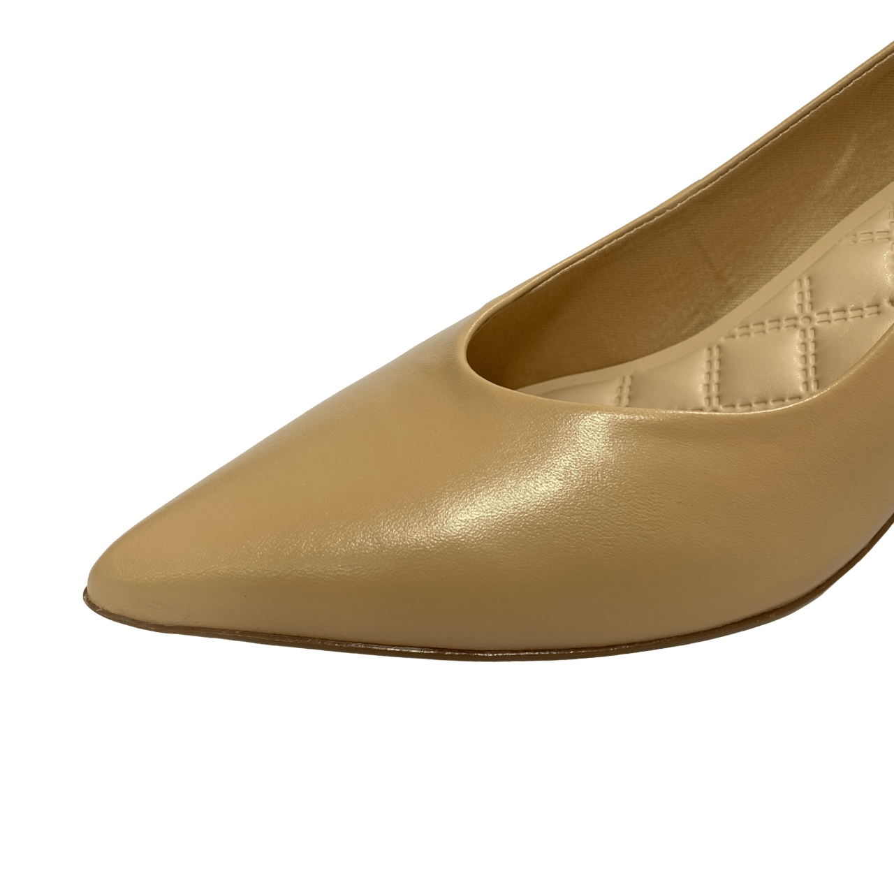 Scarpin Jorge Bischoff Nude Salto Baixo Couro Bege 2