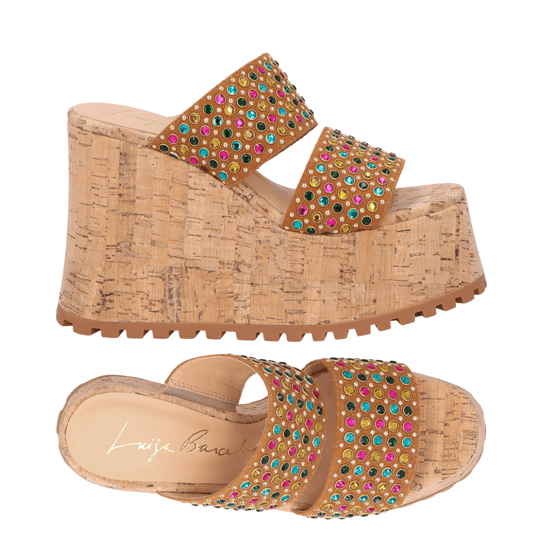 Tamanco Plataforma Luiza Barcelos Feminino Caramelo Couro Caramelo 5