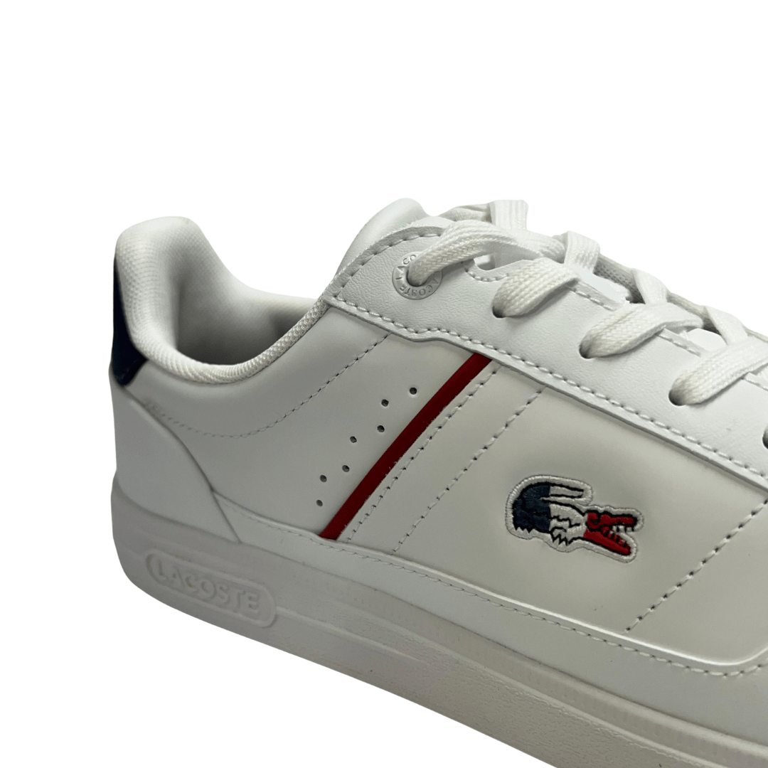 Tênis Lacoste Masculino Europa Pro White Navy Red Couro Branco 4