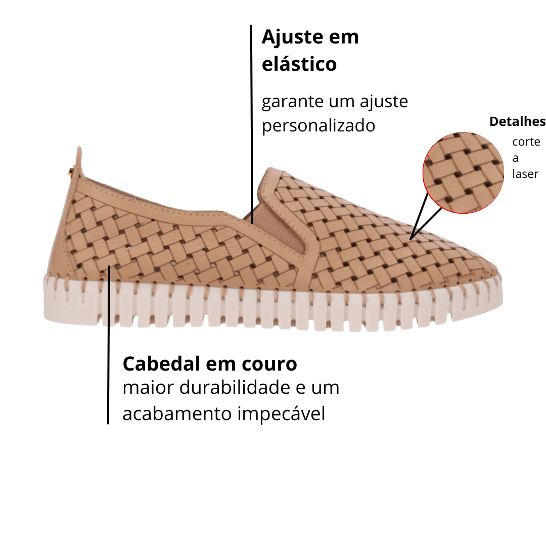 Tênis Luz da Lua Feminino Butter Couro Bege 2