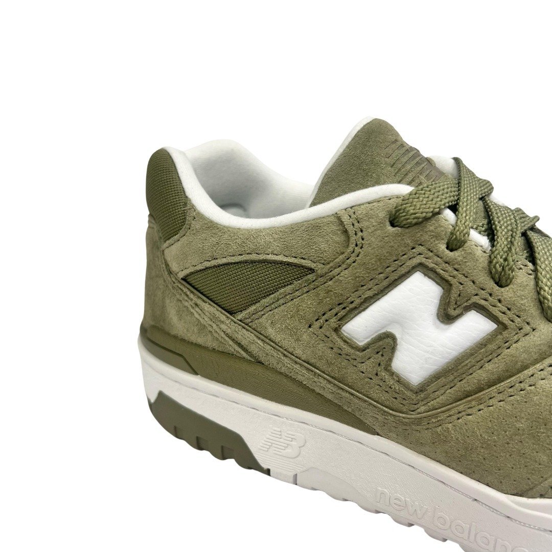Tênis New Balance Masculino 550 Oliva Couro Camurça Verde 3