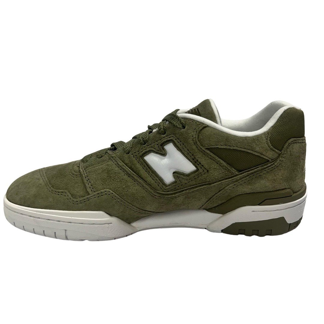 Tênis New Balance Masculino 550 Oliva Couro Camurça Verde 4