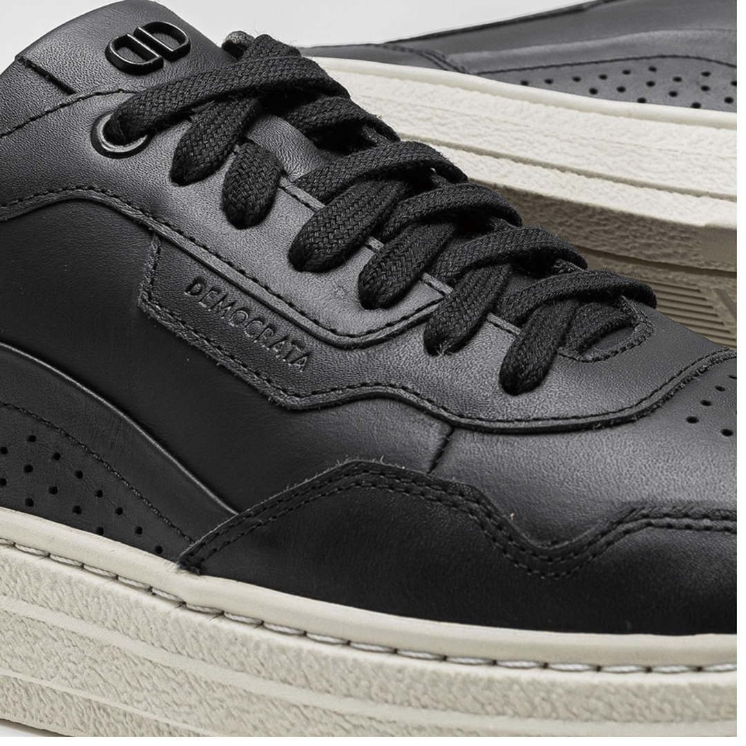Tênis Democrata Masculino Jake Preto Couro Preto 3