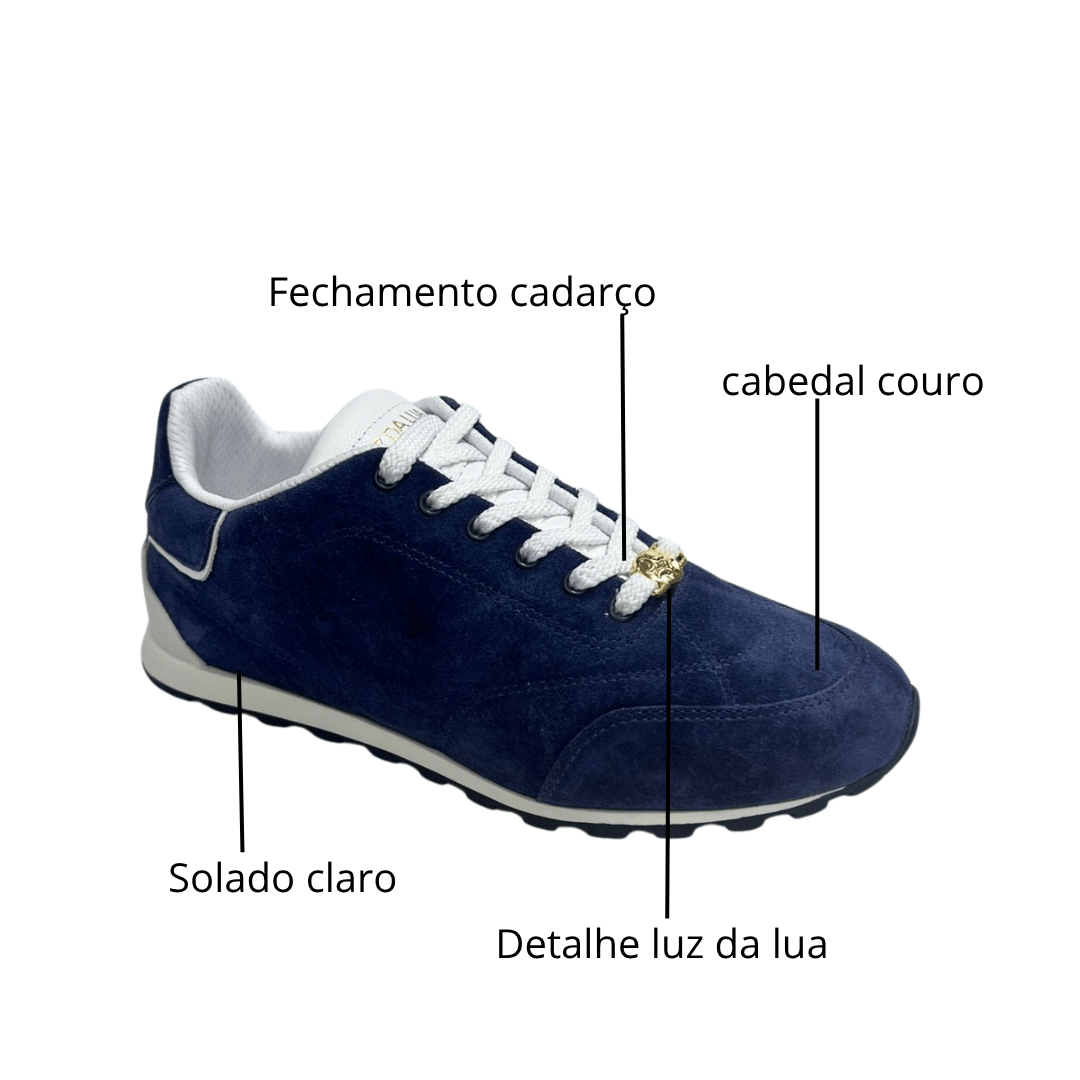 Tênis Luz da Lua Feminino Netuno Couro Azul 2
