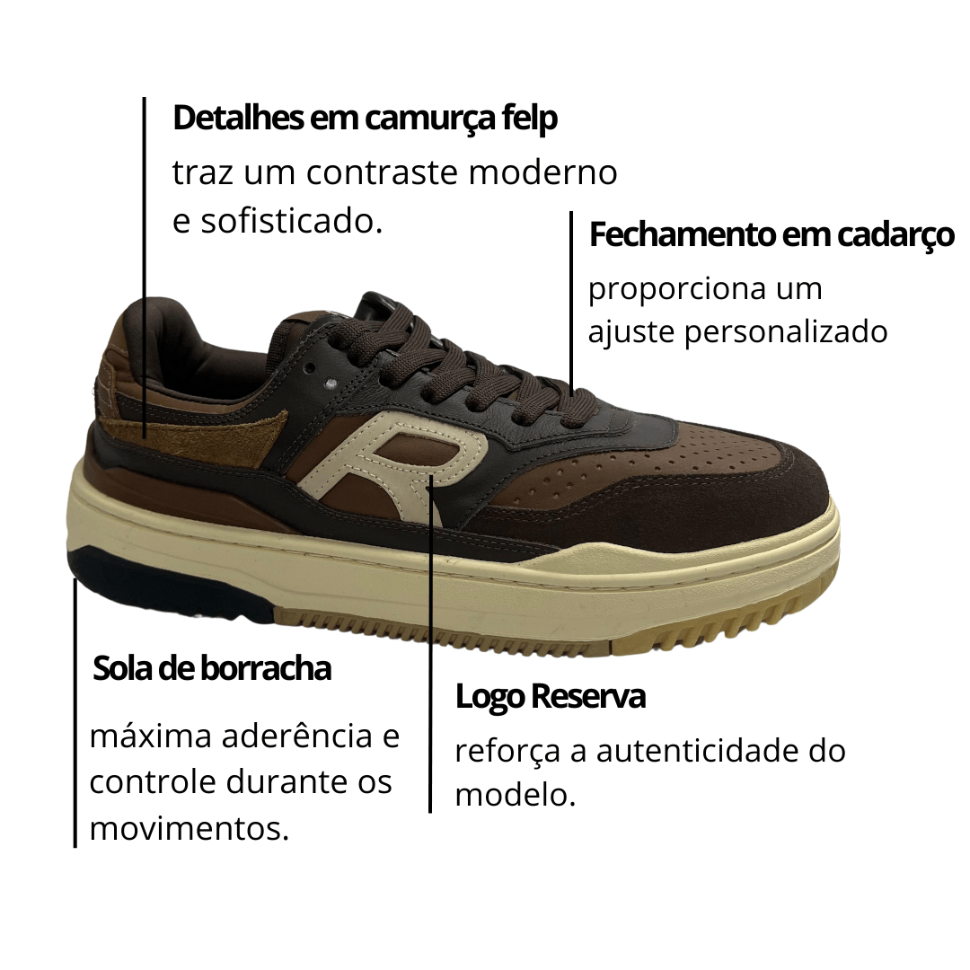 Tênis Reserva Masculino R-Broox Coffe Bean Tan Cafe Pequi Castor Ocre Marrom 2