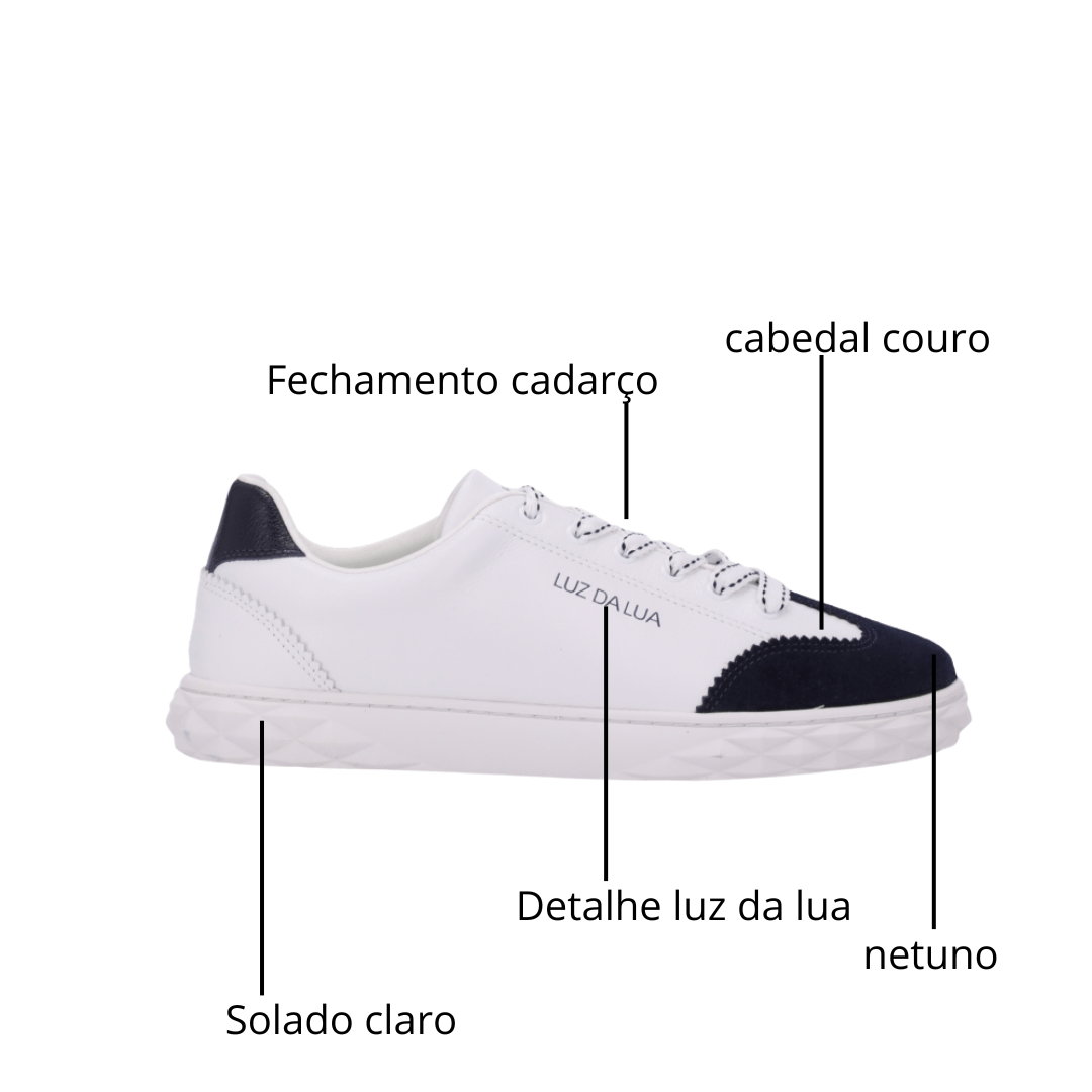 Tênis Luz da Lua Feminino Branco Netuno Camurça Branco 2