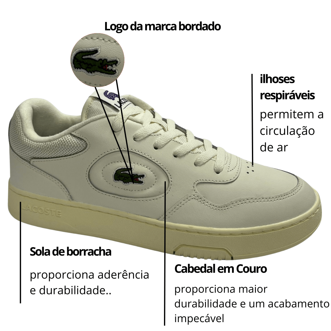Tênis Lacoste Masculino Lineset Off White Couro Branco 2