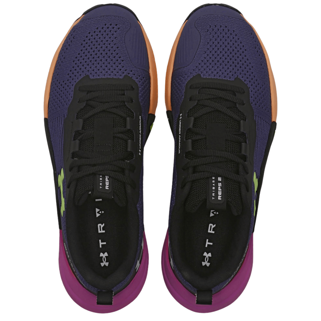 Tênis Under Armour Feminino UA Tribase Reps 2 Petroleo Preto Lime Azul 2