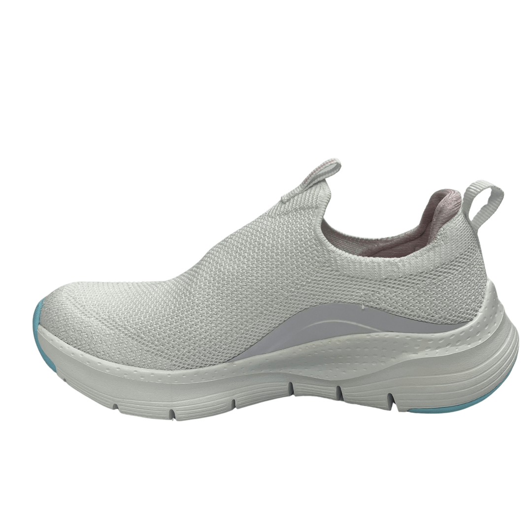 Tênis Skechers Feminino Slip On Arch Fit Branco Multi Branco 5