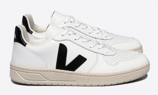 Tênis Veja V10 Branco Preto Couro