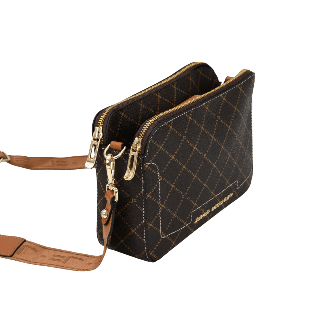 Bolsa Jorge Bischoff Feminina Pequena Café Amendoa Couro Marrom 3
