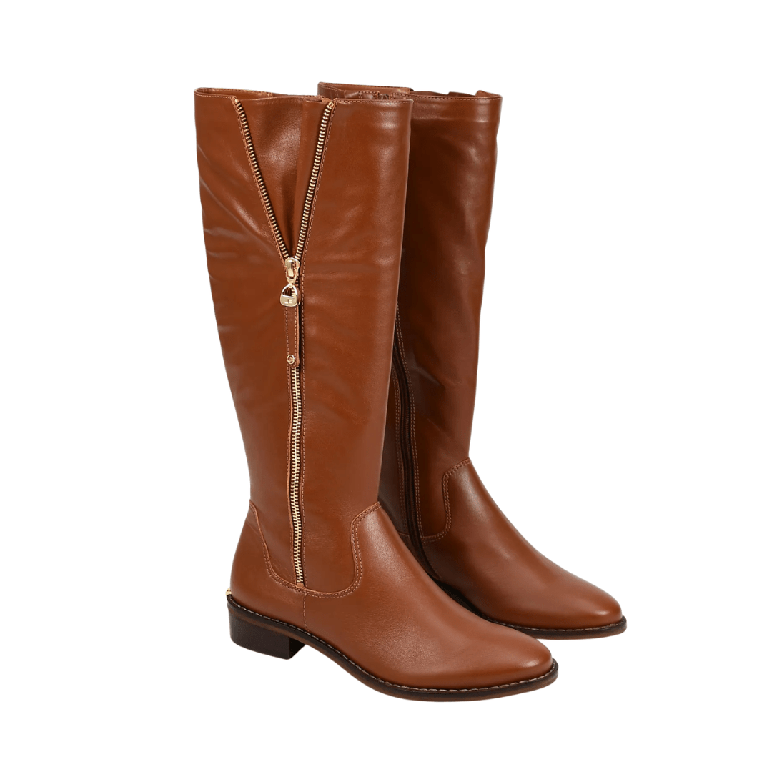 Bota Jorge Bischoff Feminina Cano Alto Marrom Couro Marrom 2
